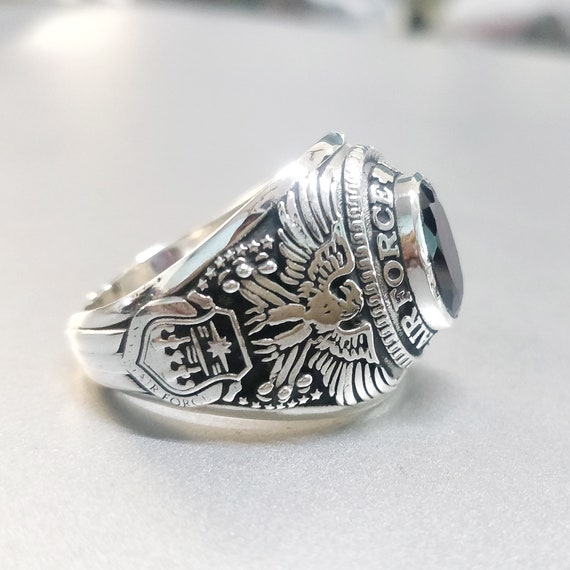 USA シルバー925 リング ジルコニア 海軍 AIRFORCE