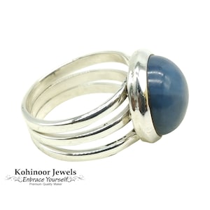 925 Sterling Silver Blue Opal Rings for Women Handmade Solid Sterling Silver Women&#39;s Ring Delicate Gemstone Designer Trendy Rings