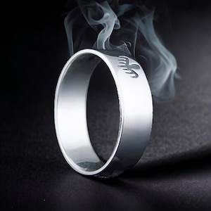 925 Silver Spectre Ring, Agent 007 replika Ring, Modesmycken, Spectre Band, Bond Style Ring, Unika James Bond Smycken, Kohi Ring