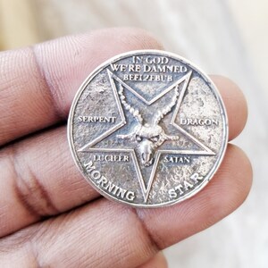 Lucifer Pentecostal Coin Silver Coins  Lucifer COIN Solid 925 Sterling Silver Coin High Quality Coin detailed Silver Gifts for her/him