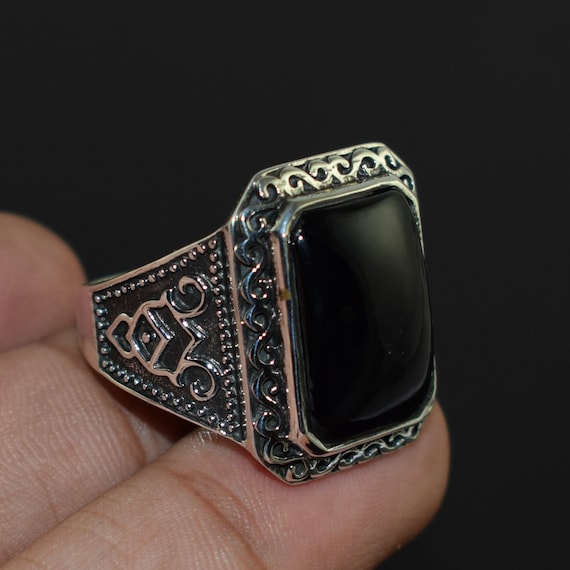 アクセサリー vintage silver 925 onyx ring s-l1200.jpg