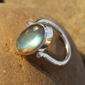 Genuine Labradorite Ring, Labradorite Silver Ring, Labradorite Ring, Labradorite Statement Ring, Labradorite Boho Ring, Gifts for Her Ring