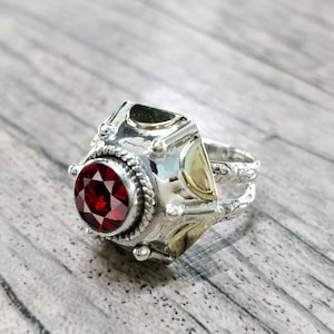 Solid 925 Sterling Silver Ring Wynonna Earp Ring, Ring for Her Design special Custom Antique Ring Handmade Silver Ring Garnet Gemstone Ring