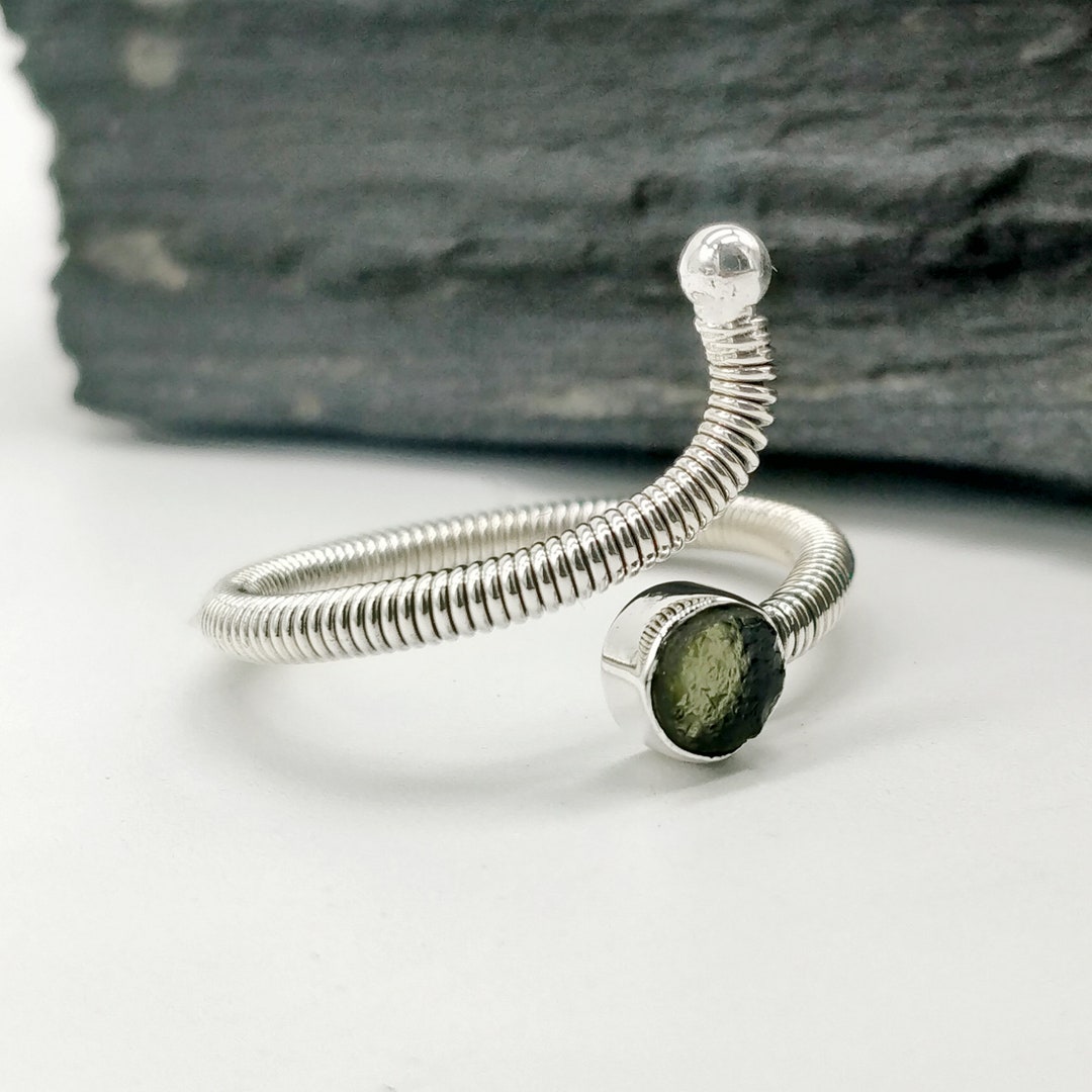 100% NATURAL MOLDAVITE GEMSTONE 925 Sterling Silver Gifts for