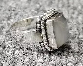 Lucifer Morningstar Ringe 925 Sterling Silber Chloe Decker Ring Katzenaugen Ring Weiß Monalisa Edelstein Luzifers Ring Handmade UNISEX Ring
