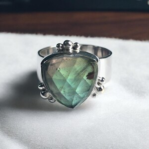 Natural Doublet Aurora Opal Ring | Handmade 925 Sterling Silver Gemstone Ring | Lovely Shape, Pretty Anniversary Gift, Unique Handmade Ring