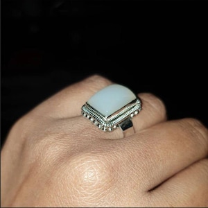 Lucifer Morningstar Rings | 925 Sterling Silver | Rectangle Shape | White ONYX Gemstone | Chloe Decker Ring