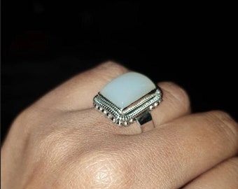 Anillos Lucifer Morningstar Plata de ley 925 Forma rectangular Piedra  preciosa de ónix blanco Anillo Chloe Decker