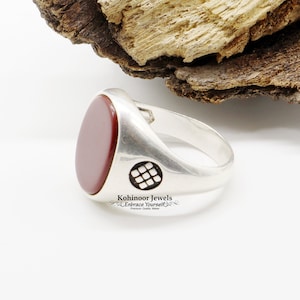 925 Solid Sterling Silver Ring Red Jasper Stone Man's Ring Silver Handmade Ring 925k Sterling Silver Oval Stones Outstanding Gift for him
