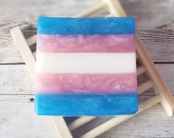 Trans Pride Soap Bar - LGBTQ+ Pride Flag Soap - Gifts For Pride Month