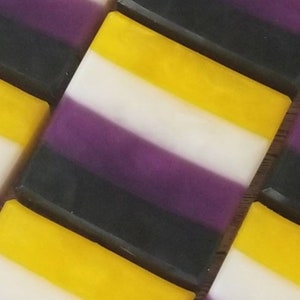 Nonbinary Pride Soap Bar, LGBTQ+ Pride Flag Soap, Gifts for Pride Month