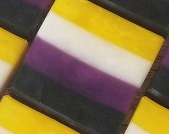 Nonbinary Pride Soap Bar, LGBTQ+ Pride Flag Soap, Gifts for Pride Month