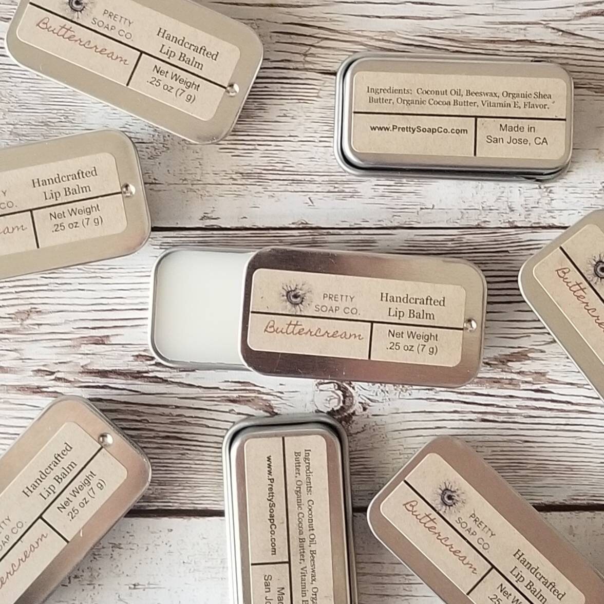 Buttercream Lip Balm // Slider Tin .25 oz // Great Gift Summer Etsy