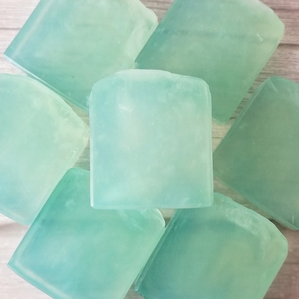 Sea Glass Soap Bar -  Clean Ocean Water Scent - Handcrafted Glycerin Artisan Soap - Beach Themed Bathroom and Kitchen