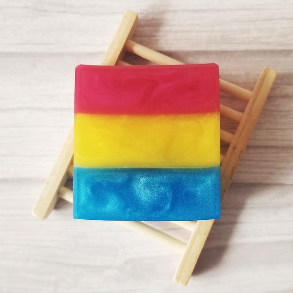 Pan Pride Glycerin Soap Bar, Pansexual Flag, LGBTQ+ Pride Soap, Gifts For Pride Month