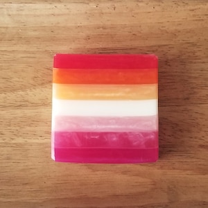 Lesbian Pride Glycerin Soap Bar, LGBTQ Pride Soap, Handcrafted Artisan Soap, Gifts For Pride Month