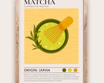 Matcha Kitchen Print Japansk Tea Poster Vintage Matkonst Kök Väggkonst Asiatisk Dryckedekor Matrum Kulinarisk Konst