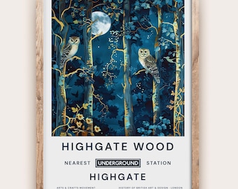 William Morris Highgate Wood Poster Vintage Woodland Wall Art Classic Nature Print Rustic Forest Decor Timeless Heritage Artwork for Home