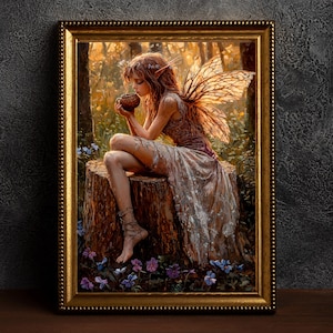 Broken Fairy Poster Enchanted Woodland Artwork Magical Nature Illustration Cottagecore Wall Art Whimsical Fantasy Print Vintage Fairycore