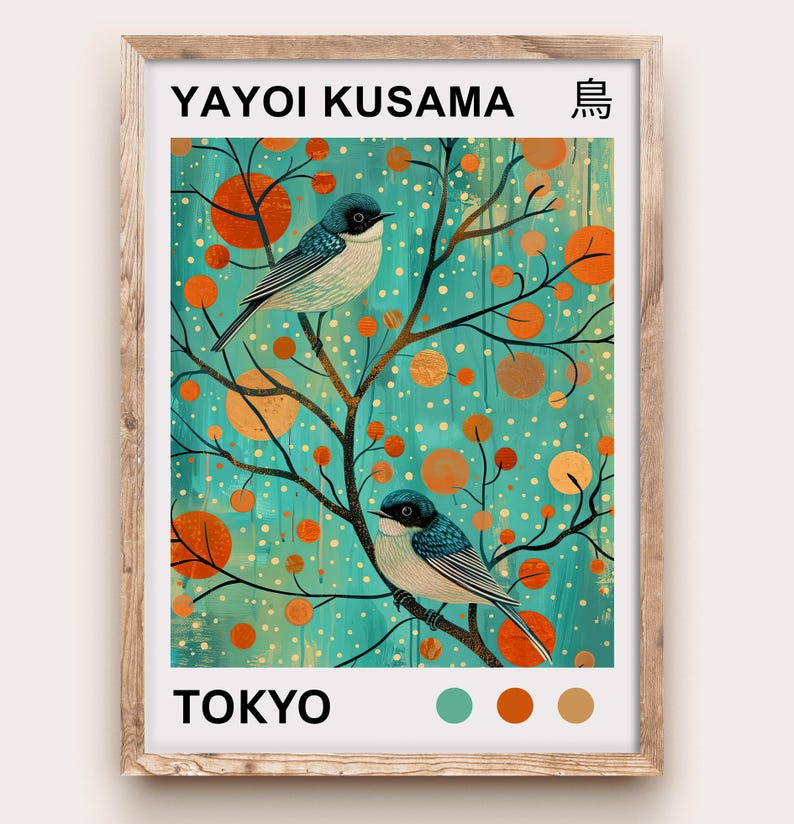 Yayoi Kusama Bluebird Poster Modern Pop Art Print Japanese Abstract ...