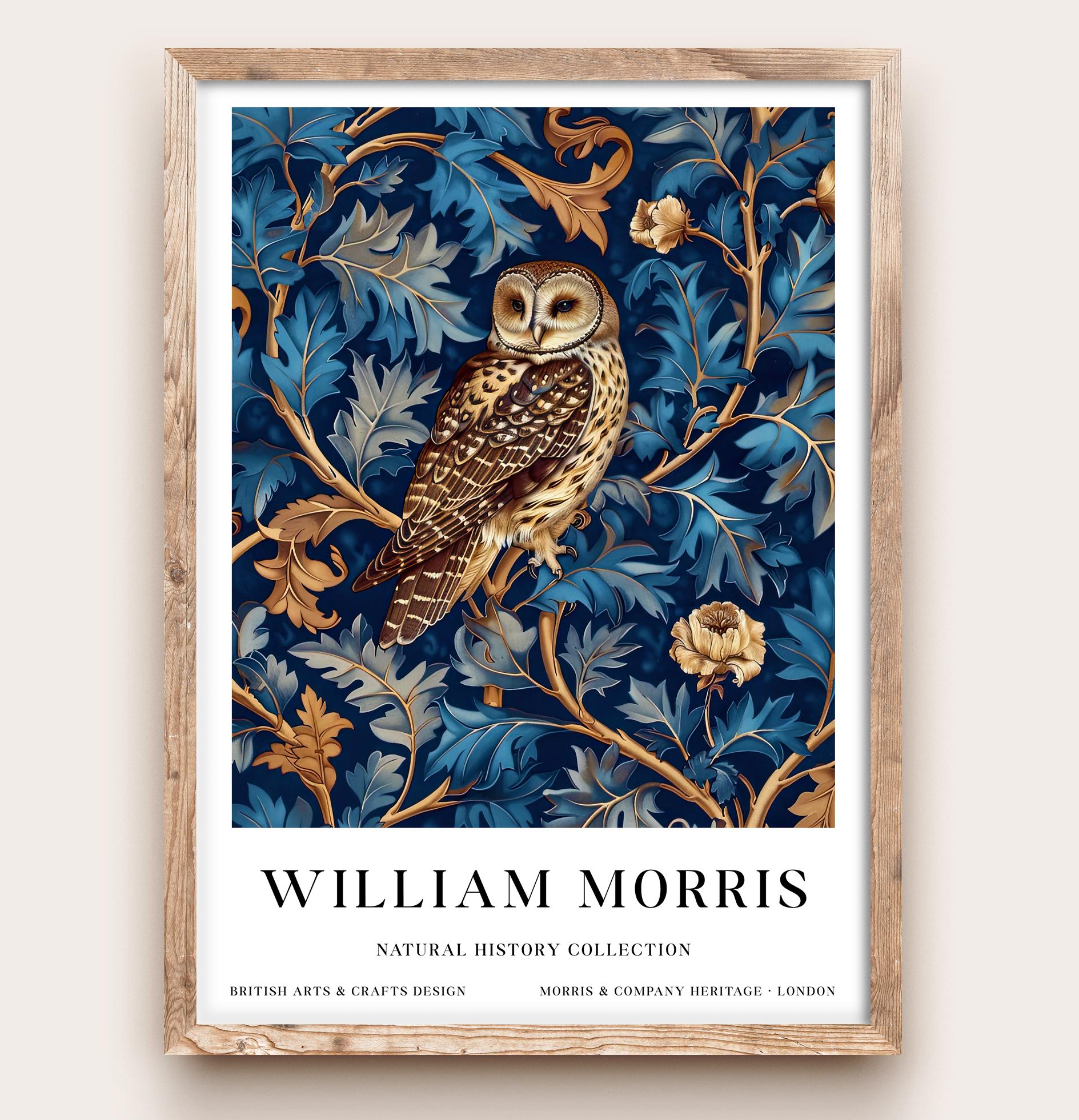 William Morris Owl Poster Vintage Woodland Bird Wall Art Classic Nature Print Rustic Forest Decor Ti