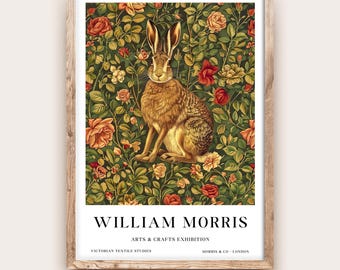 William Morris Hare Poster Vintage Woodland Animal Wall Art Classic Nature Print Rustic Forest Decor Timeless Wildlife Artwork for Home