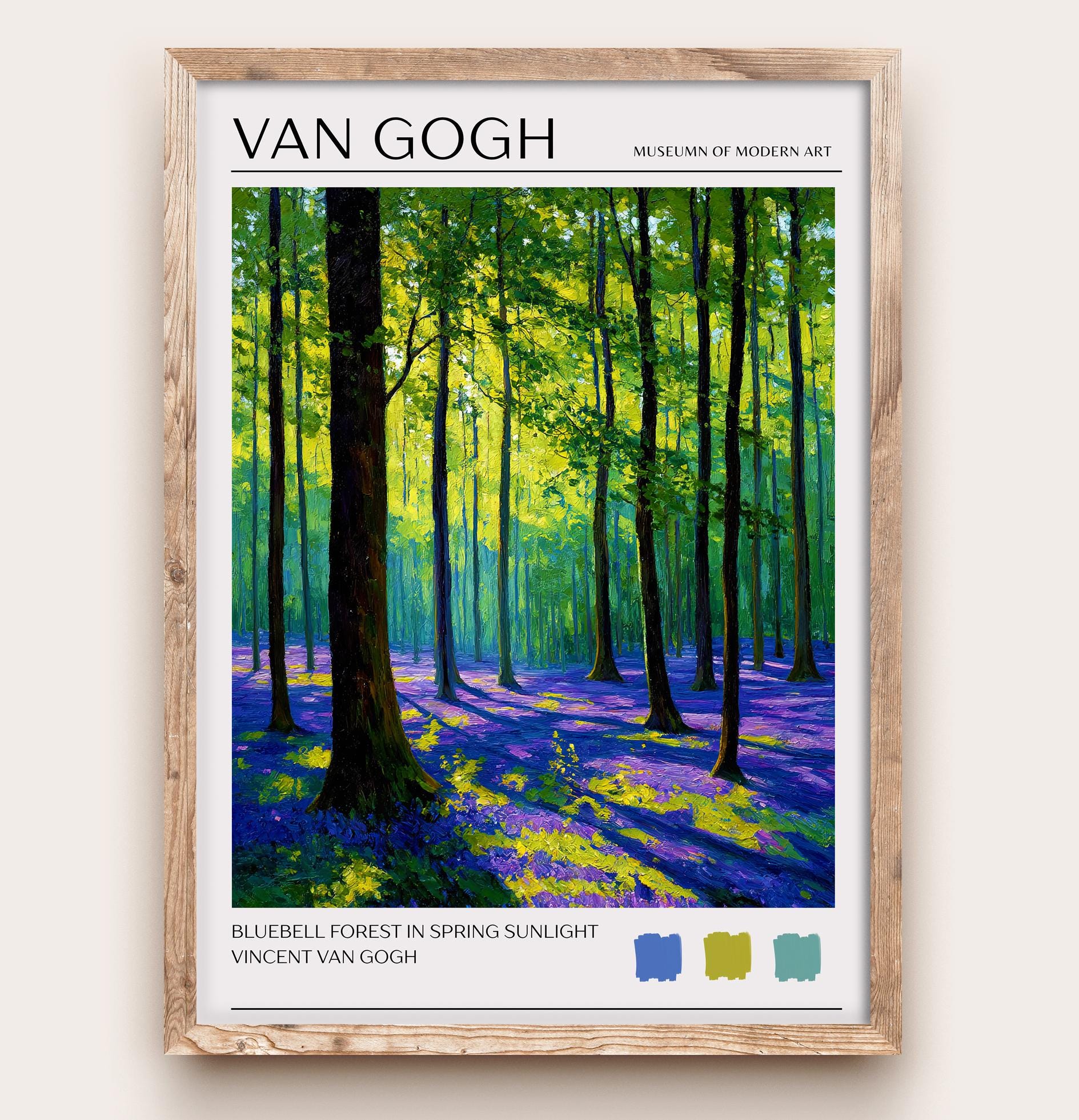 Vincent Van Gogh Bluebell Forest Poster Impressionist Woodland