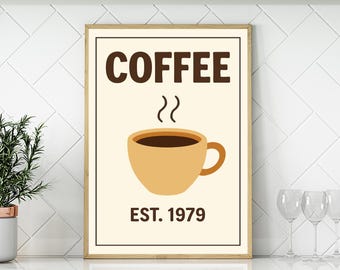 Coffee Poster Kitchen Wall Art Modern Cafe Print Minimalist Coffee Artwork Espresso Barista Decor Coffee Lovers Gift for Home or Cafe