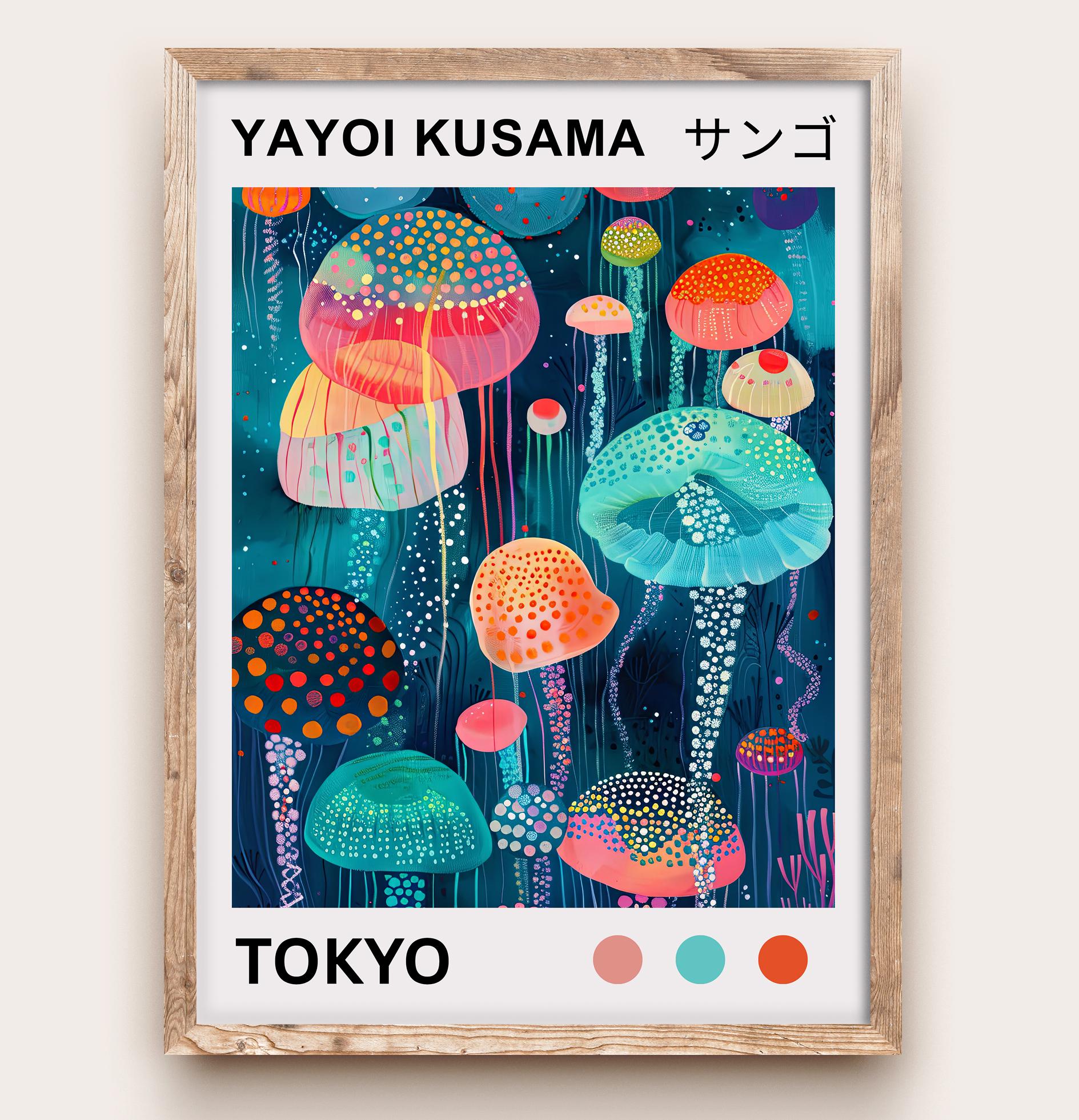 Yayoi Kusama Jellyfish Poster Modern Pop Art Print Japanese
