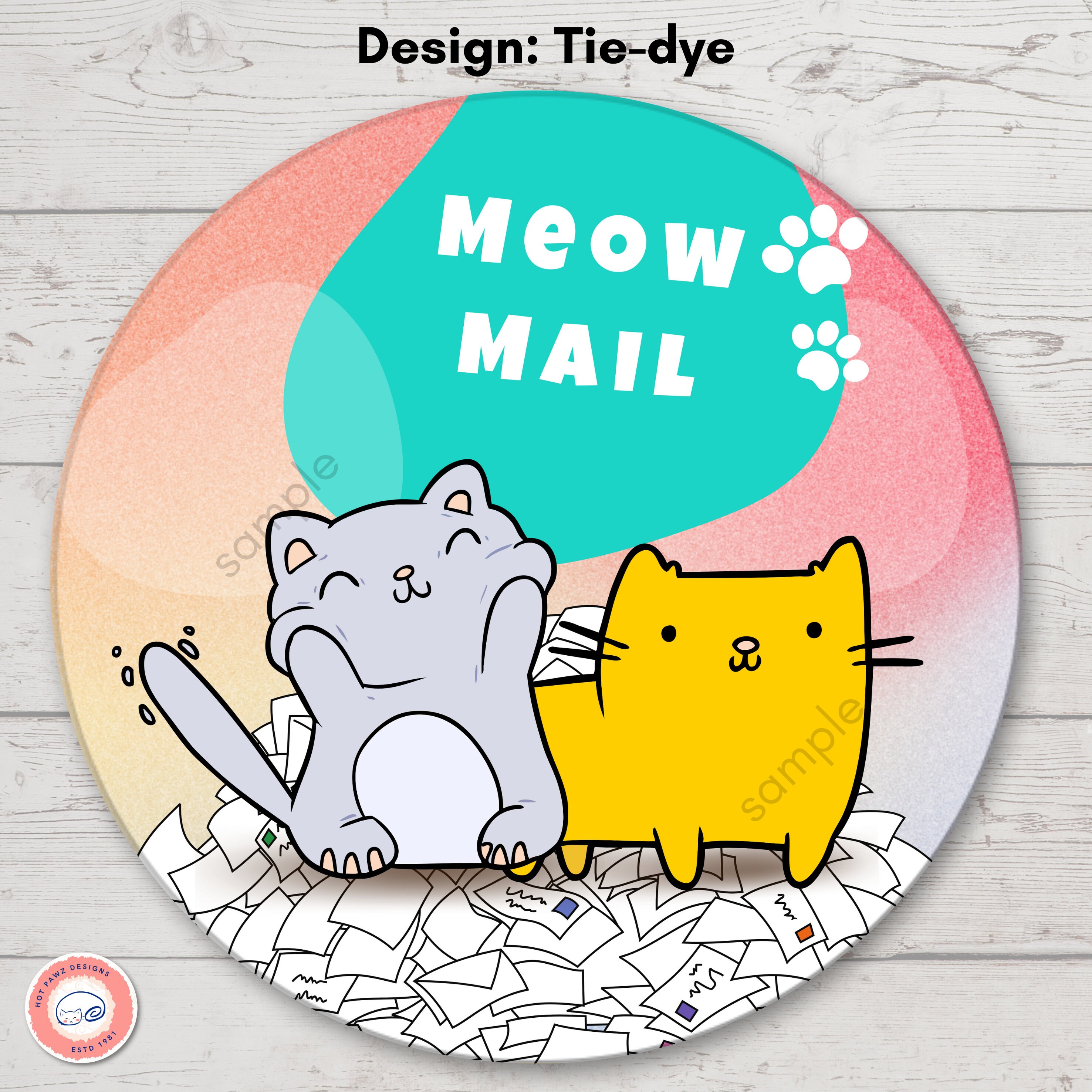 Customizable Meow Mail cat mail pile sticker Vinyl | Etsy