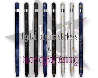 Starry Dreams Digital Stylus Stickers, Decorated Digital Stylus PNG, Digital Planner Accessories, Digital Planning Stylus Clipart