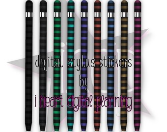 Digital Stylus Set of 9 Styluses, Rings Set 1 Decorated Digital Stylus PNG, Digital Planner Accessories, Digital Planning Stylus Clipart