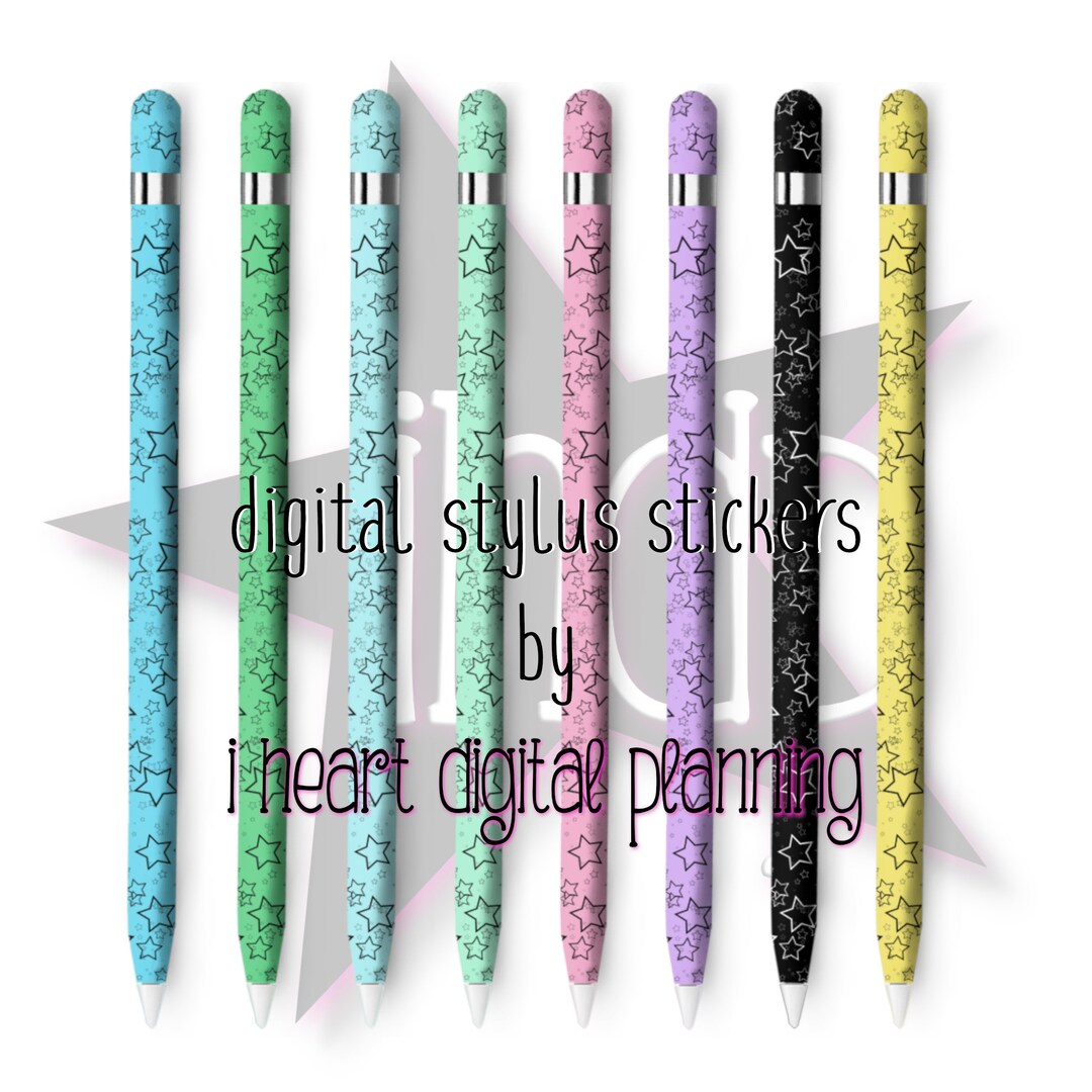 Digital Stylus Set of 8 Styluses, Stars Decorated Digital Stylus PNG