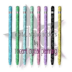 Digital Stylus Set of 8 Styluses, Stars Decorated Digital Stylus PNG, Digital Planner Accessories, Digital Planning Stylus Clipart