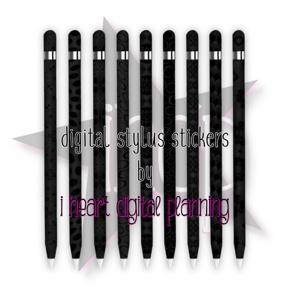 Exquisite Noir Set 1 Digital Stylus Stickers, Decorated Digital Stylus PNG, Digital Planner Accessories, Digital Planning Stylus Clipart