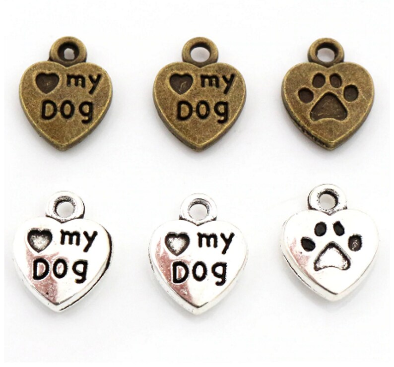 Silver Love Heart for Dog Lovers Silver Charm Dog Heart