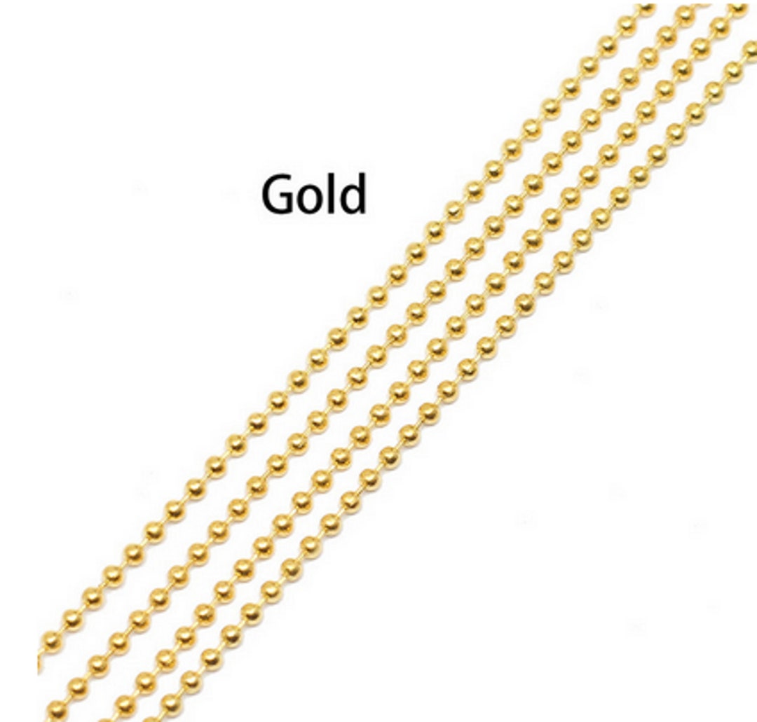 90cm KC Gold Ball Jewellery Chain Bead Chain 2.4mm Bracelet Etsy