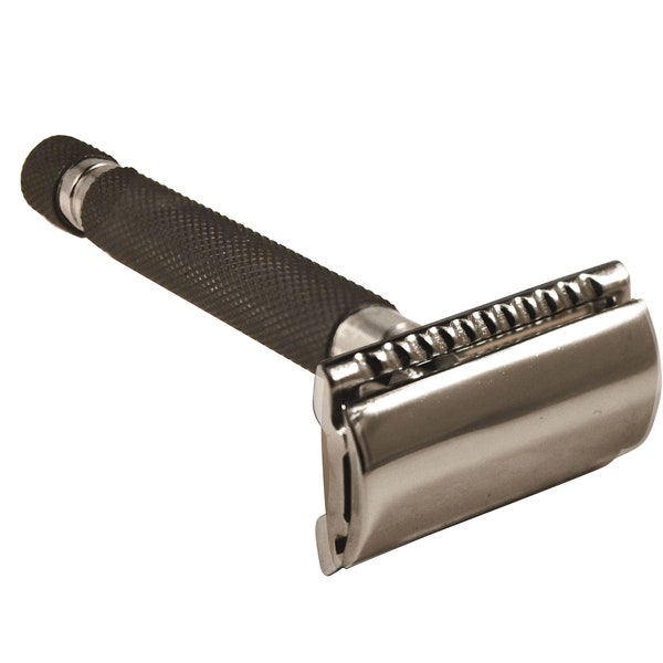 SharpK Long Handle Double Edge Safety Razor with 5 Blades - Blacc