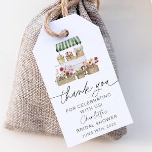 Off the Market Bridal Shower Favor Tags, Bridal Shower Favor Tags, Farmer&#39;s Market Tags, She&#39;s Off the Market Flower Shop Favor Tags