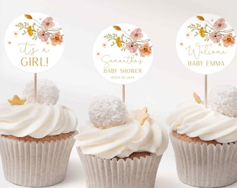 DEACORY 36pc Wildflower Cupcake Toppers - Floral Cake Decor For Baby Shower, Wedding, Parties - View #13