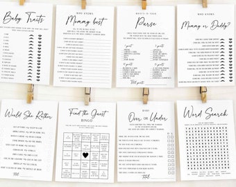 30 Gender reveal games bundle, Modern gender reveal games set , Simple baby shower games | INSTANT DOWNLOAD
