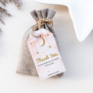Twinkle Twinkle Little Star Favor Tags, Editable Gift Tags, Printable Favor Tags, Instant Download