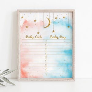 16x20 Gender Reveal Voting Sign, Blue and Pink Gender reveal Voting Game, Twinkle Twinkle Little Star Gender Reveal Voting Sign, Boy or Girl
