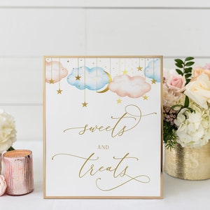 Sweets and Treats Sign, 8 x 10&quot;, Twinkle Twinkle Little Star Gender Reveal Sign, Gender Reveal Sweets Sign |  Instant Download