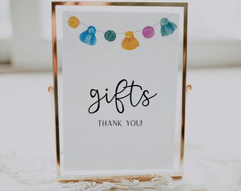 Fiesta Bridal Shower Gifts Sign, Le'ts Fiesta Bridal Shower Theme Sign, 5x7, Download istantaneo