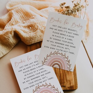 Libros Boho Rainbow para tarjeta de bebé / 3.5 x 5" / DESCARGA INSTANTE / Libros de baby shower de terracota para tarjeta de bebé BR01