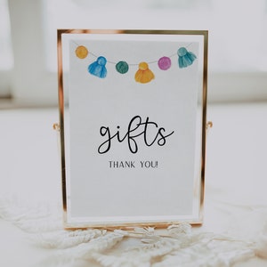 Fiesta Bridal Shower Gifts Sign, Le&#39;ts Fiesta Bridal Shower Themed Sign, 5x7, Instant Download