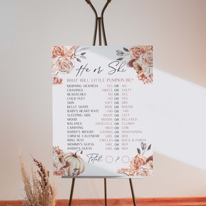Old Wives Tales Sign, Gender Reveal Game, Pumpkin Old Wives Sales, Boho Floral Old Wives Tales | INSTANT DOWNLOAD | AUTUMN