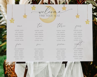 Instant Download Twinkle Twinkle Little Star Seating Chart MTTLS Baby Shower Seating Chart Editable Seating Sign