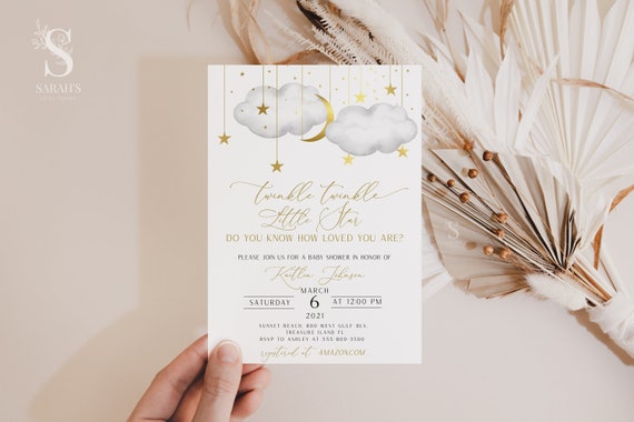 Twinkle twinkle little star baby shower invitations etsy 2025